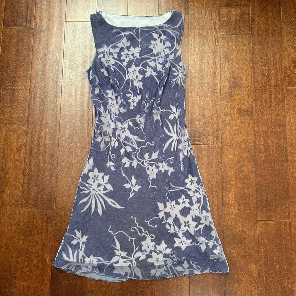 Bisou Bisou Whimsigoth Purple Burnout Velvet Cowl Neck Dress Size10 (Runs Small)